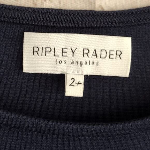 Ripley Rader Classic Navy Blue Ponte-Knit Short Slv Top 2+ XXL 16/18 Made in USA - Picture 5 of 7